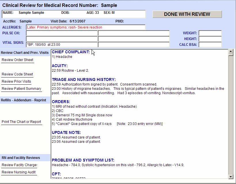 From this screen you can: Select a location on the currently displayed locations Review Or, select the pull down to view other available locations Selecting Review Patient present the