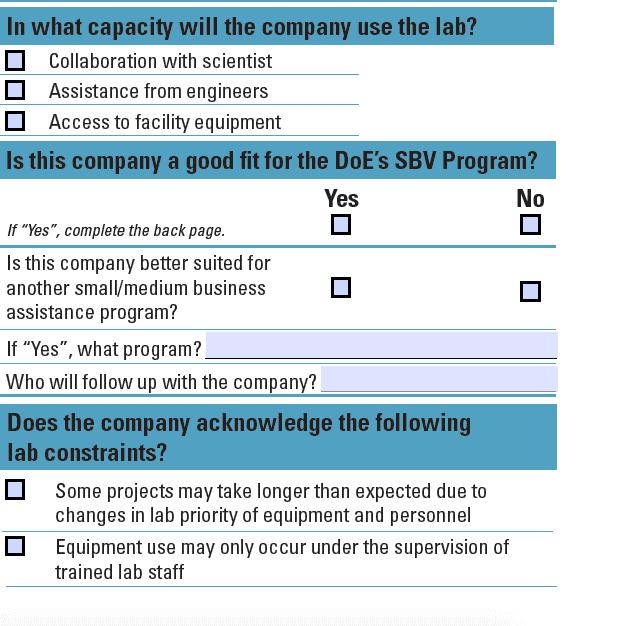 Who is right and ready? The MEP can review the front page to determine if the interested company is eligible for the SBV Pilot.
