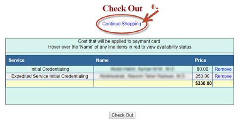 6. When adding items to cart, click on Continue