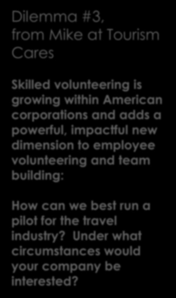 to employee volunteering and team building: How can we best run a pilot