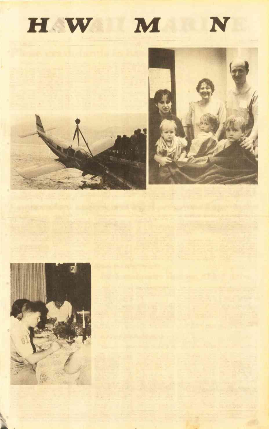 HAWA MARNE Voluntary payment for delivery to MCAS housing/$1 per four week period VOL 10 NO 48 KANEOHE BAY, HAWA, DEC 2, 1981 TWENTY PAGES Plane crash-lands in bay by Cpl Chris The pilot of a Piper