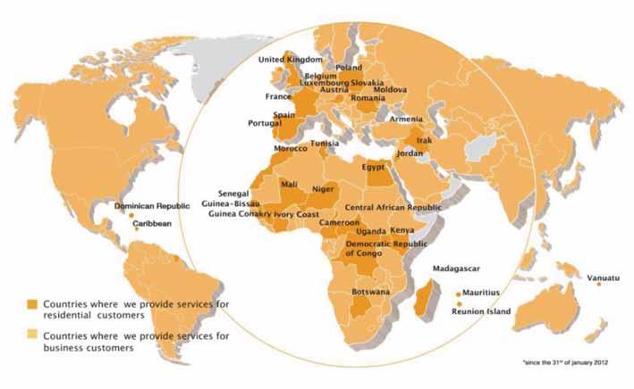 224 million customers worldwide why Orange? France Telecom - Orange provides mobile, internet and fixed telecommunications services to 224 million customers in 33 countries.