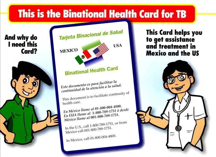 Flipchart This card is for TB patients who might travel between the U.S. and Mexico during their treatment.