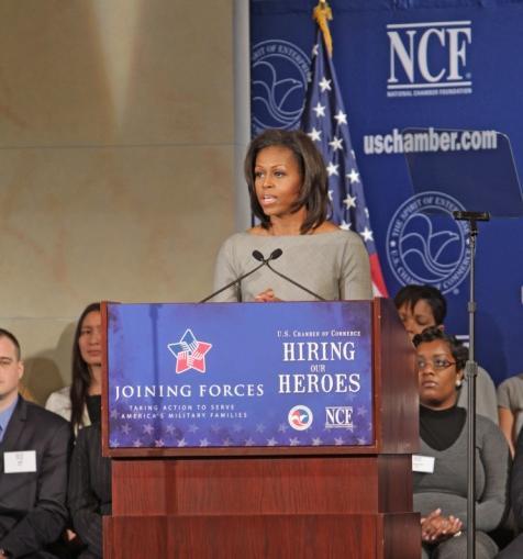 Left: First Lady Michelle Obama at the Chamber s