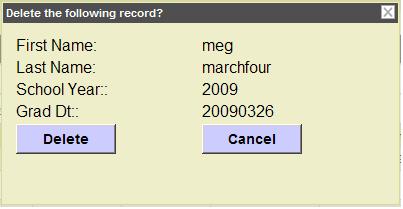 When records are found it will display the following text: The following future officer record(s) were found that match the SSN. Select the radio button to choose the record.