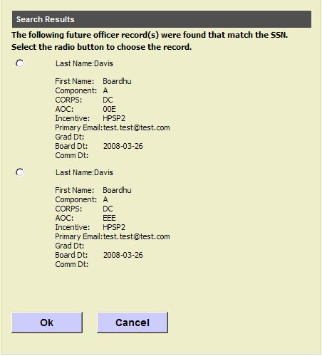 The following message displays on Future Officer screen: Values successfully updated! Delete Future Officers To delete an existing record, click on the Delete hyperlink.