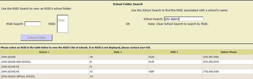 Search by School Name To request a specific school, you can enter the school name in the School Search field. The search will start filtering names as soon as letters are entered.