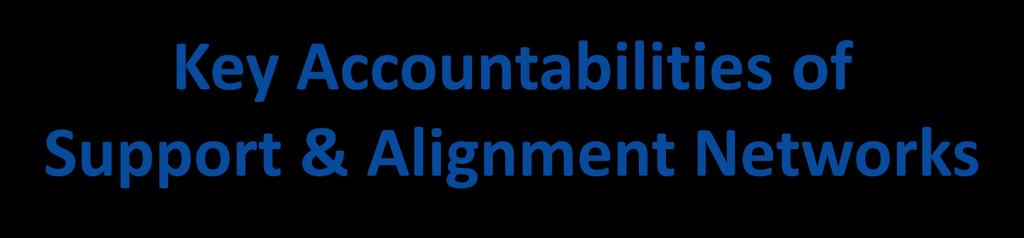 Key Accountabilities of Support & Alignment Networks Pursue and achieve the quantitative AIMS of the initiative.