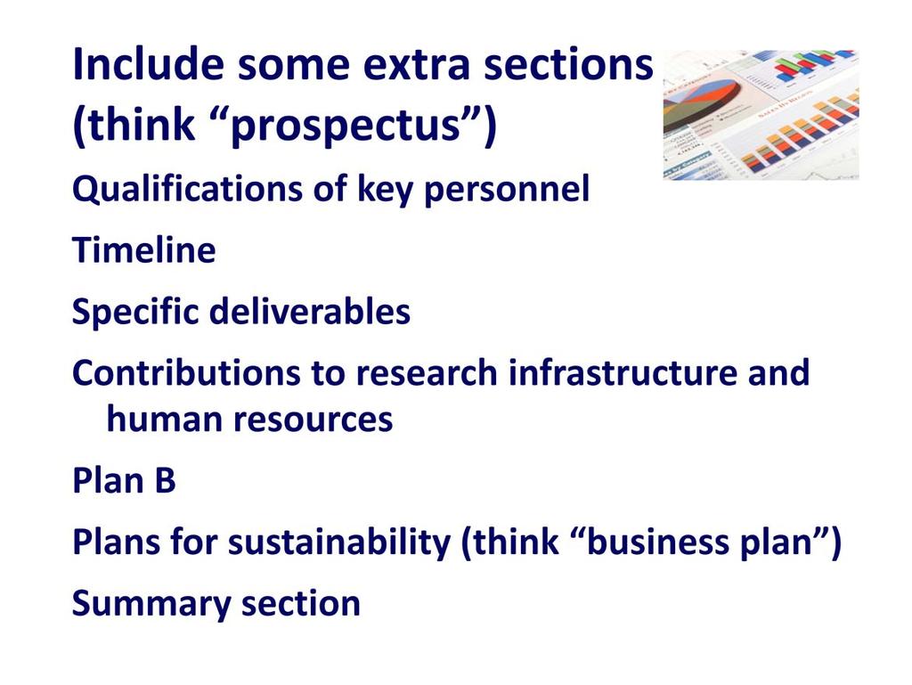 ACS Webinar, You are usually allowed to add some sections to the project description, provided you do not exceed the page limits for that section. Good things to include: 1.