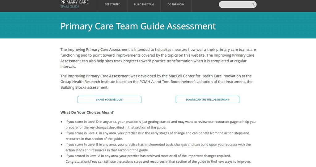 Assess Your Practice LEAP Resources Tool and results analysis