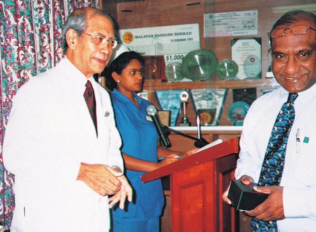 Datuk Dr Hussein Awang (left). Datuk Dr Hussein Awang is a pioneer in kidney transplantation in the country.