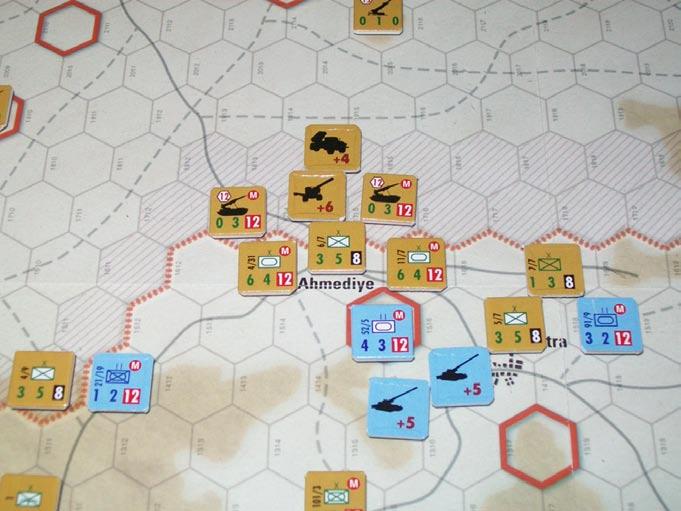 Combat Phase The 13/4 Battalion attacks a lone SAM unit along the Namir-Rafid Road. Both sides expend artillery support assets. There is no effect.