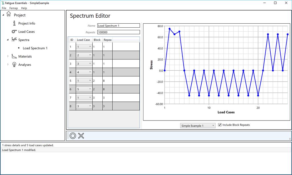 2.3 SPECTRUM EDITOR With our load cases defined, we can now create a load spectrum for the fatigue analysis.