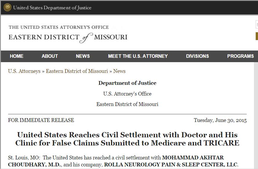 Dermatology allegations Dermatopathology laboratory in Georgia and dermatology practices throughout eastern U.S. Whistleblower suits from three separate physicians $3.