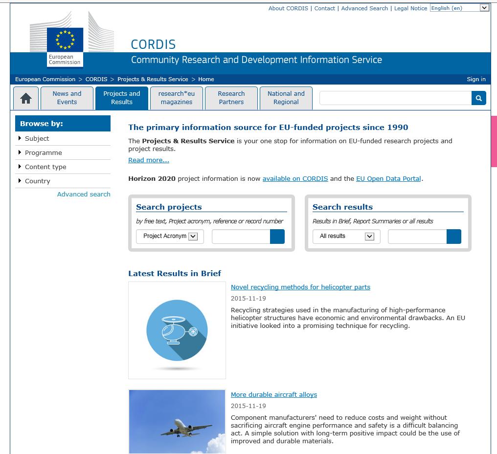 Past projects on CORDIS http://www.