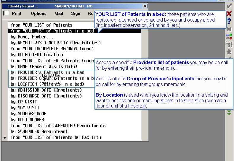 Slide 6 YOUR LIST of Patients in a bed: those patients who are registered, attended or consulted by you and occupy a bed (inc.inpatient observation, 24 hr hold, etc.