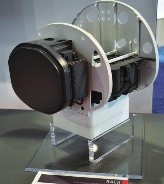 Raytheon displayed an Advanced Combat Radar, one of a number of active electronically