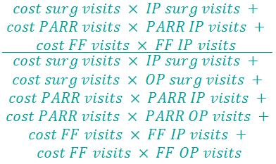 a) If only surgical visits are reported, use this formula b) If PARR visits or visits face-to-face are reported, use this formula: 3.