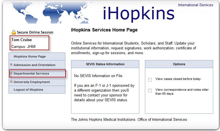 H-1B ihopkins Application System H-1B applicant