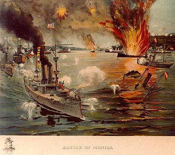 Manila Bay 30 April Commodore George Dewey and the Asiatic Fleet Entered Manila at night Opened fire at 5:41 and