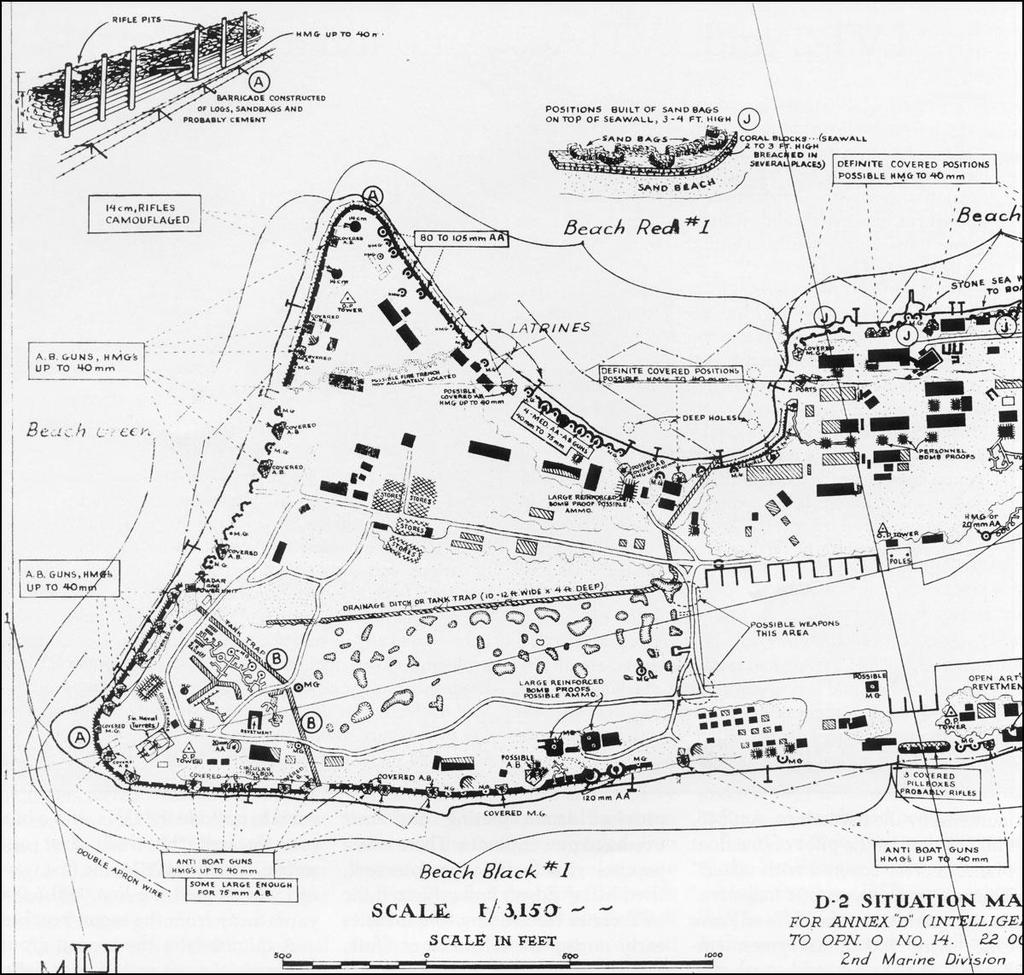 Americans are attacking the pillboxes from the side or rear but since it was enough of an obstacle to call in artillery, just setup the pillboxes facing the Marines.