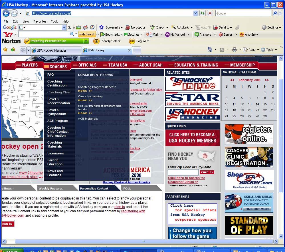 How to Find a Coaching Clinic From the www.usahockey.com homepage 1. Select Coaching Clinics under Coaches. 2. Select the Coaches Clinic Registration Banner. 3.
