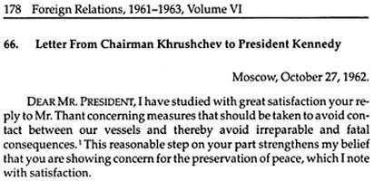 New Lessons from the Cuban Missile Crisis As the ExComm met on the morning of October 27, Premier Khrushchev broadcast a new letter on Radio
