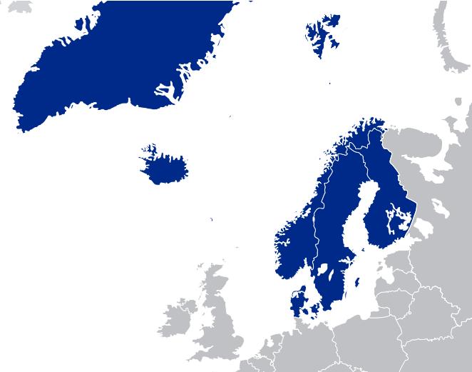 The Countries Denmark, Norway, Sweden, Finland, Iceland and the autonomous
