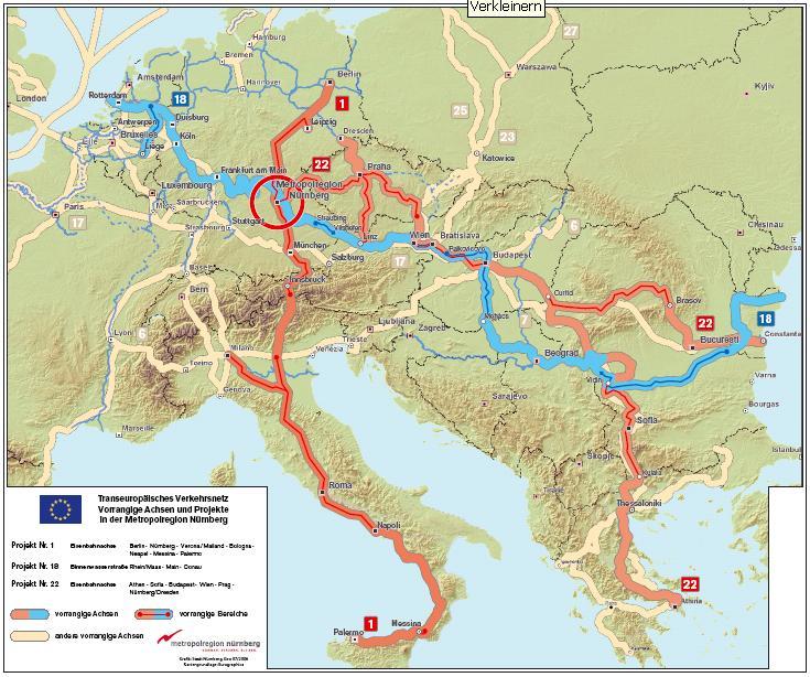 Expansion of Metropolitan Functions: Gateway to south-eastern Europe Multimodal freight center: rail - road - water TEN-Corridor 1: Berlin