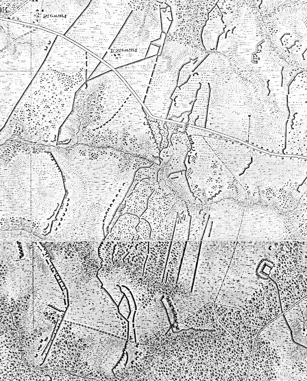 Detail showing fortifications at Cold Harbor in the vicinity of the National Park Cold Harbor Unit.