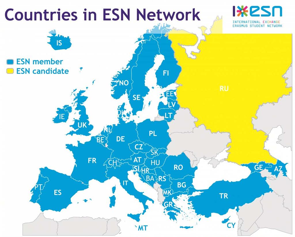 Erasmus Student Network (ESN) is a non-profit international student organisation that represents international students,