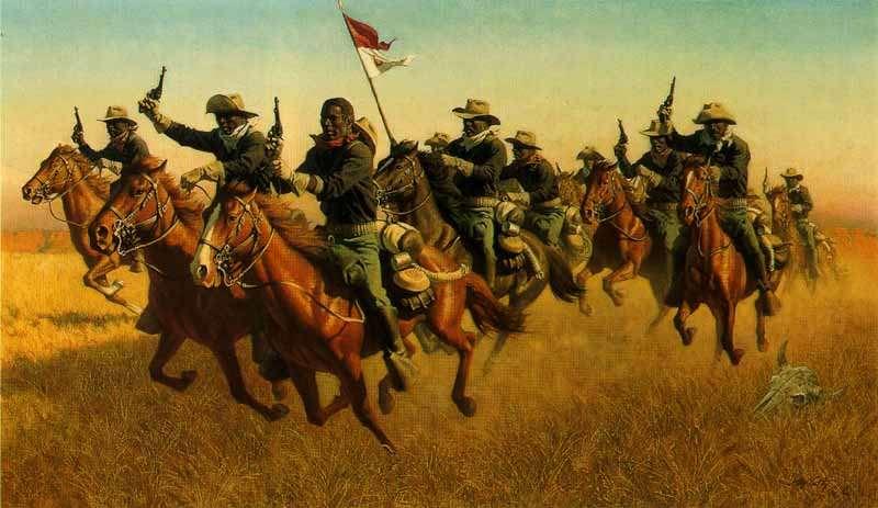 7,000 US troops vs 600 Spanish Rough Riders & Buffalo Soldiers Out of America's 25,000-man standing army, 2,500 were experienced black veterans.