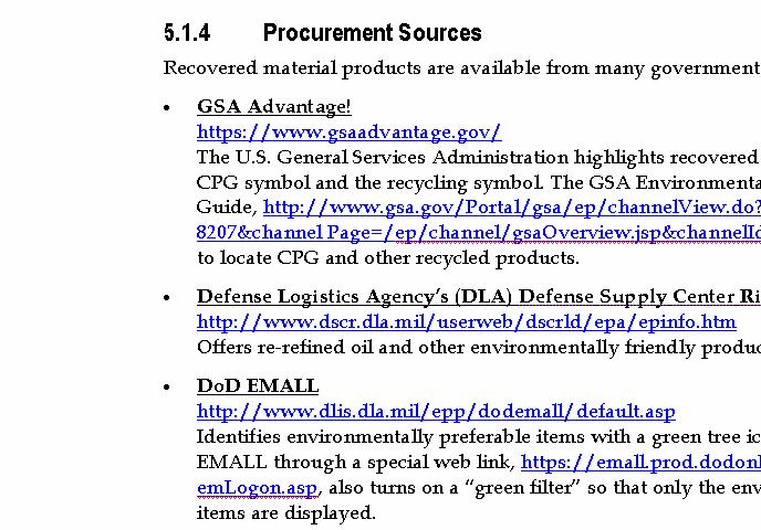 Green Procurement Program Elements