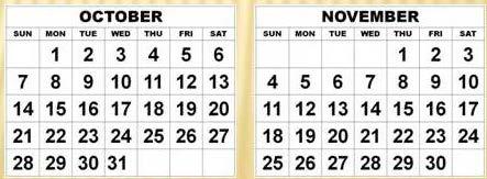 Date computation: Standard Calendar Example: Find the elapsed days between 13 October 20