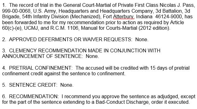 Example with Pretrial Confinement