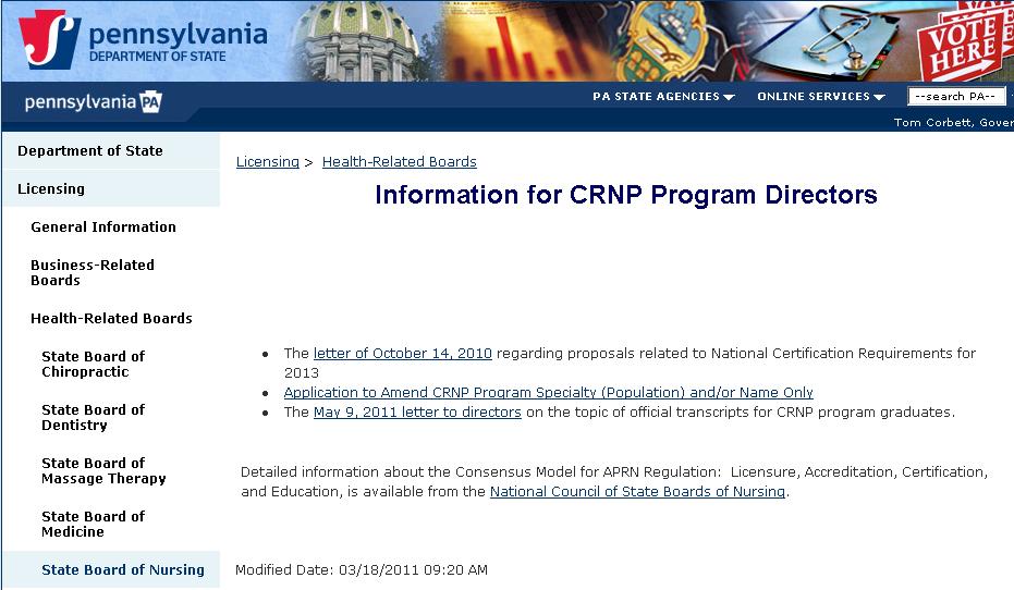 Changes for CRNP