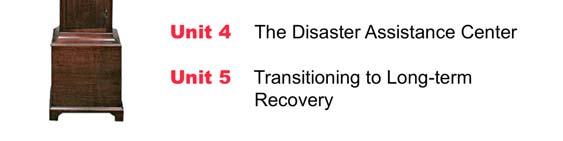 Sequence of Service Delivery Unit 3: Managing a Disaster Social Services Program Unit 4: The Disaster