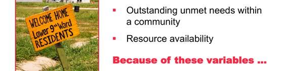 Disaster Social Services The Salvation Army s participation in long-term disaster recovery is dependent on two factors: First, are there outstanding needs within the impacted community?