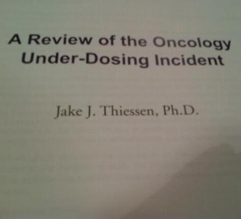 August 2013 Thiessen Report and recommendations released to the