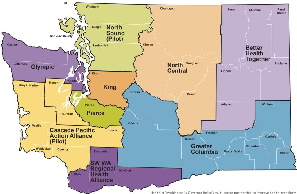 ACH boundaries and pilot ACHs Aligning sectors, resources, and strategies around community and state priorities Pilots: Cascade
