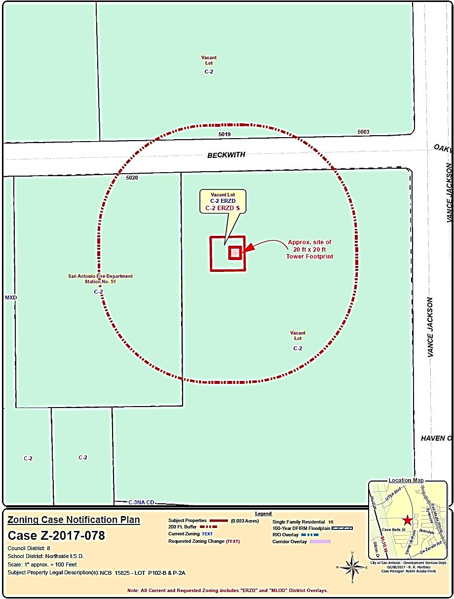 Rezoning Site Plan Sinclair Broadcasting Group Wireless Tower Development: The site plan was submitted for the purpose of rezoning this property in accordance with all applicable provisions of the