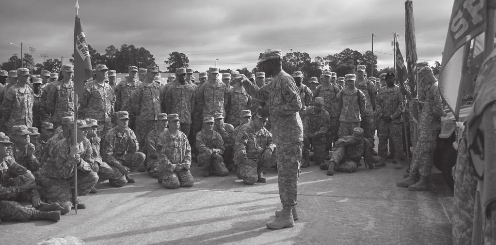 The 36th Engineer Brigade command sergeant major speaks to Soldiers of the 92d Engineer Battalion during a visit to Fort Stewart. 36th Engineer Brigade. The battalion s leaders used three principles to guide the way ahead: Minimize the number of headquarters that handle the same issue.