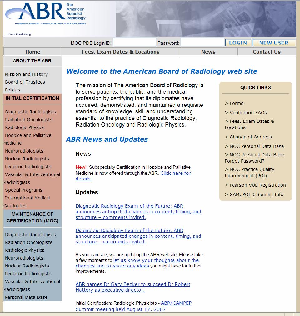 ABR Home page: