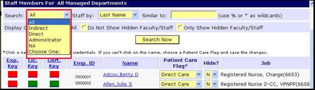 Filtering and Sorting a Staff Member List Once you have selected the staff member list, it can be filtered and sorted as needed.
