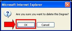 5. A prompt will appear to enter a reason for deletion. Enter a reason in the popup and click the OK button to continue with the delete.