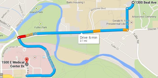 Methods Google Maps API used to determine distance and