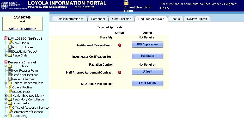 Click on IRB application. In the middle column are the blank worksheet and the Informed Consent Document Template.