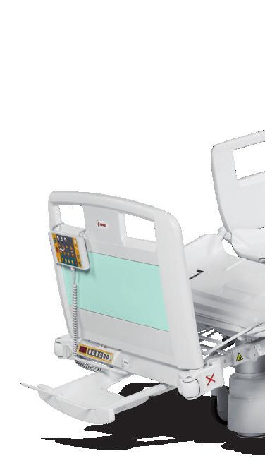 Ideal features for ICU 1 Constant height of head end The head end fixed to the chassis enables quick and easy access to the patient s head.
