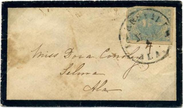 POSTAL RATES 10 CENTS with STAMPS Issue of 1862 printed by J.T. Paterson and Company Stone Y 4 March (c.