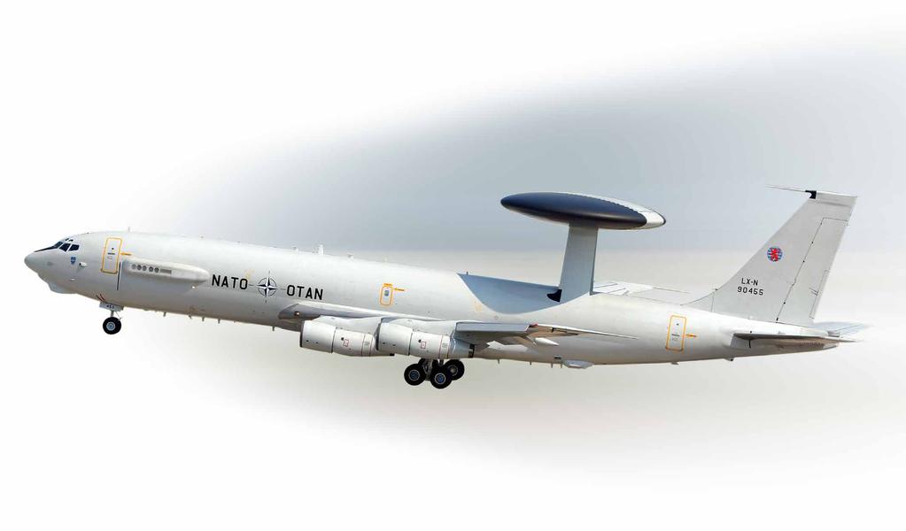 Armament: Radar coverage: Aircraft manufacturer: Operational bases: None An E-3A aircraft flying at an altitude of 9,150 m can monitor an area of more than 312,000 sq km.